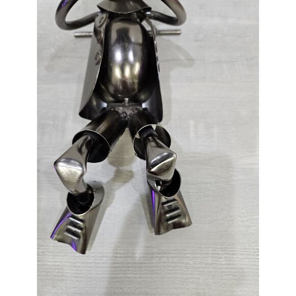 Metal Whimsical Drinking Coyboy Man Small Bottle Holder Free Standing - Picture 7 of 10